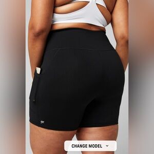EUC Black Fabletics On-The-Go PowerHold High-Waisted 6'' Biker Shorts